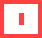 Ein weißes Quadrat mit rotem Rand und einem roten Rechteck darin.