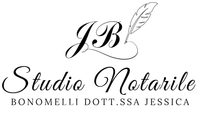 Logo in corsivo nero con la scritta “JB Studio Notarile Bonomelli Dott.ssa Jessica” e grafica di una piuma.