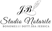 Logo in corsivo nero con la scritta “JB Studio Notarile Bonomelli Dott.ssa Jessica” e grafica di una piuma.