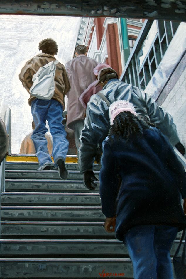 John Varriano's City Life Oil Painting Titled, 