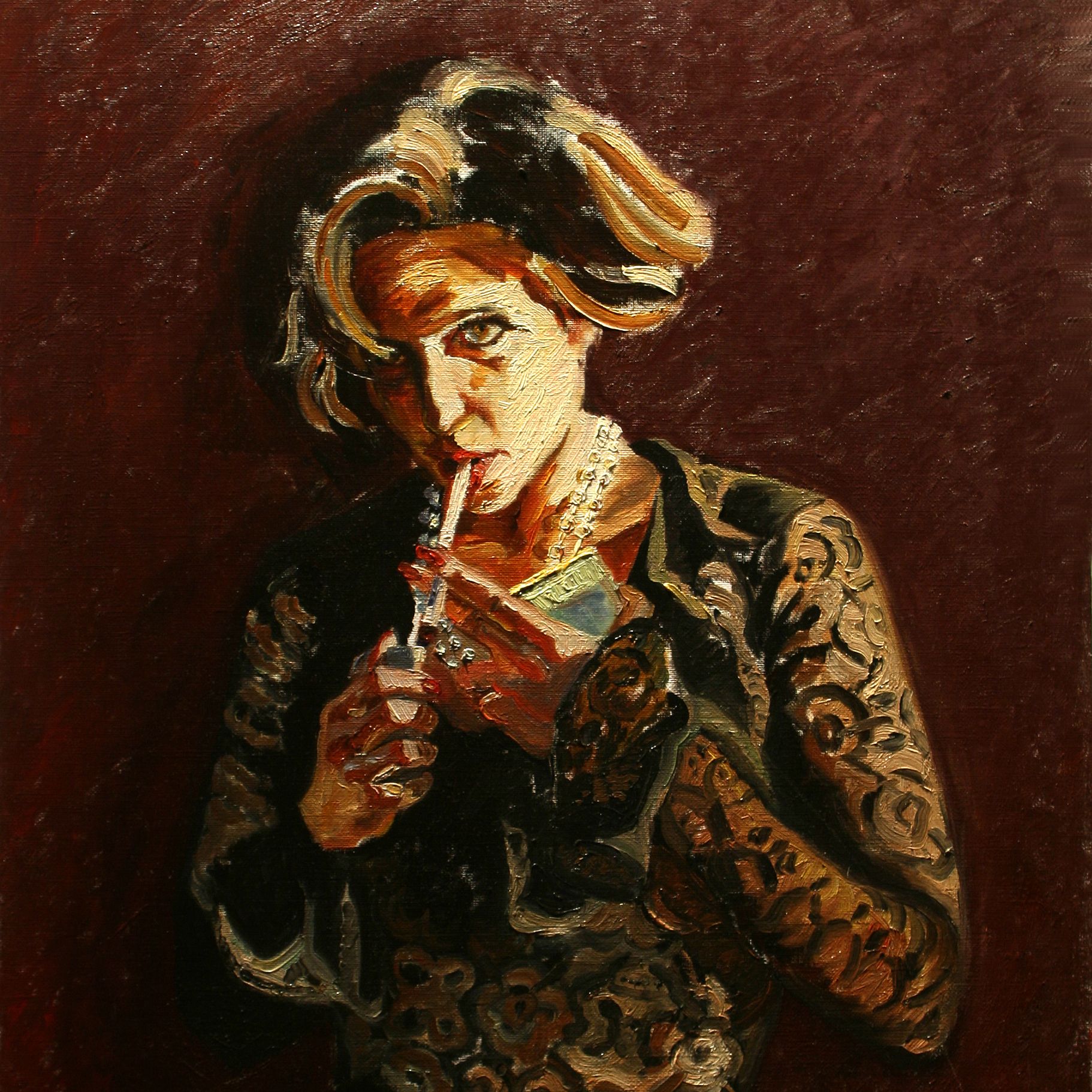 Black Lace | Figurative Oil Painting by John Varriano
