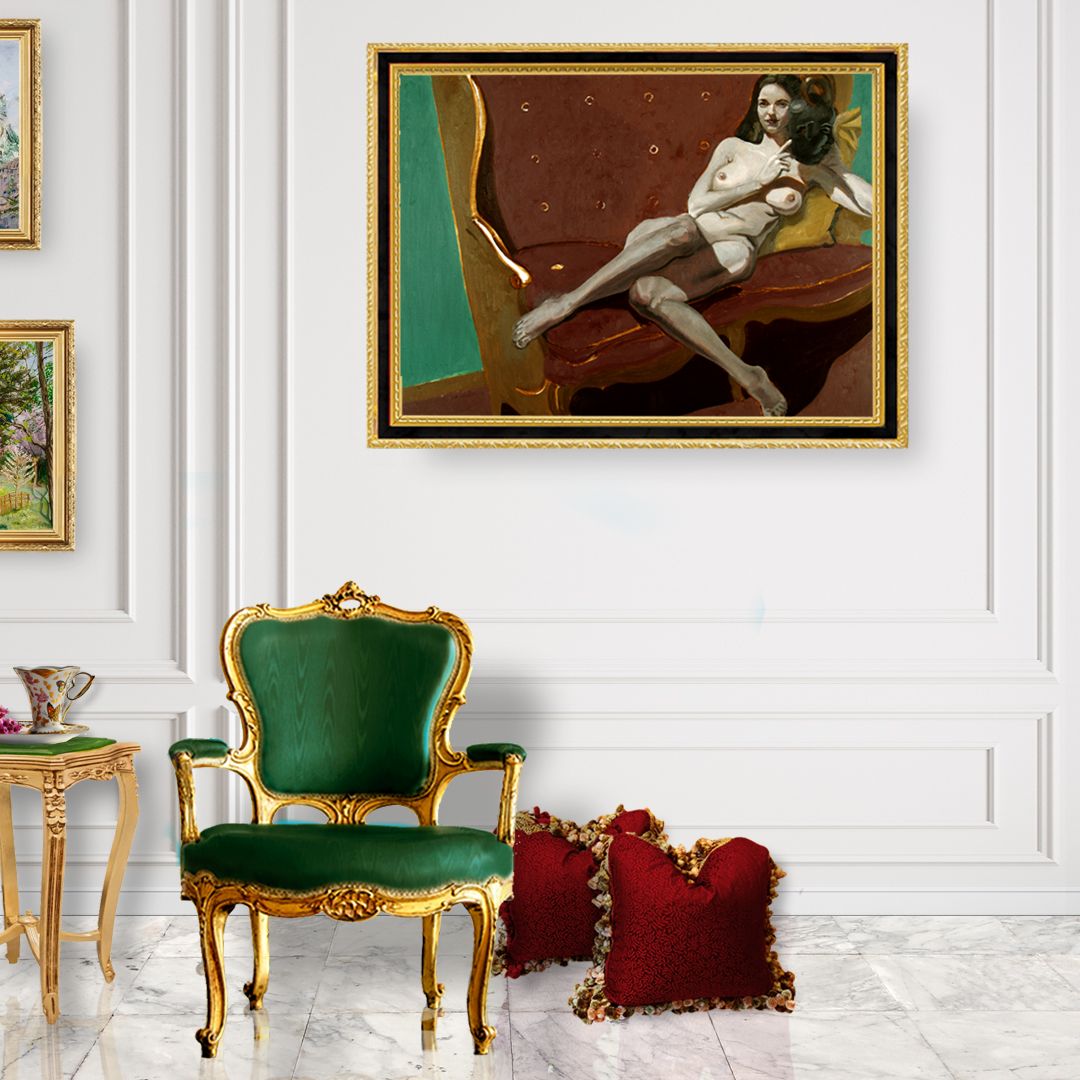 Nude with a Mask | Figurative Oil Painting by John Varriano