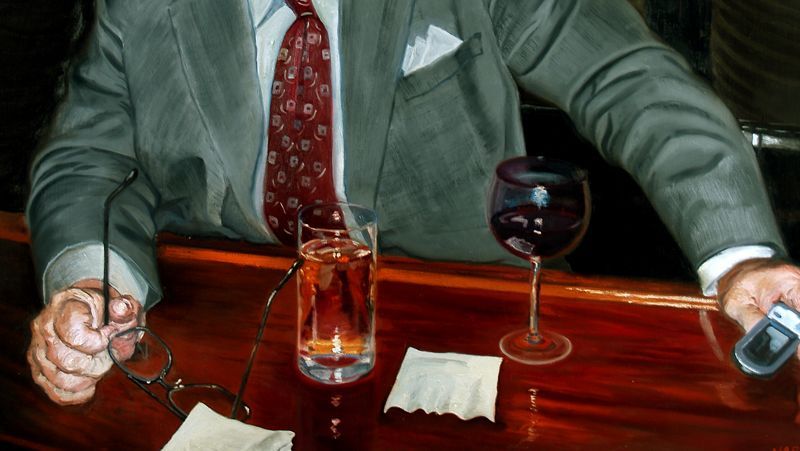 The Clever Waiter | Figurative Oil Painting by John Varriano