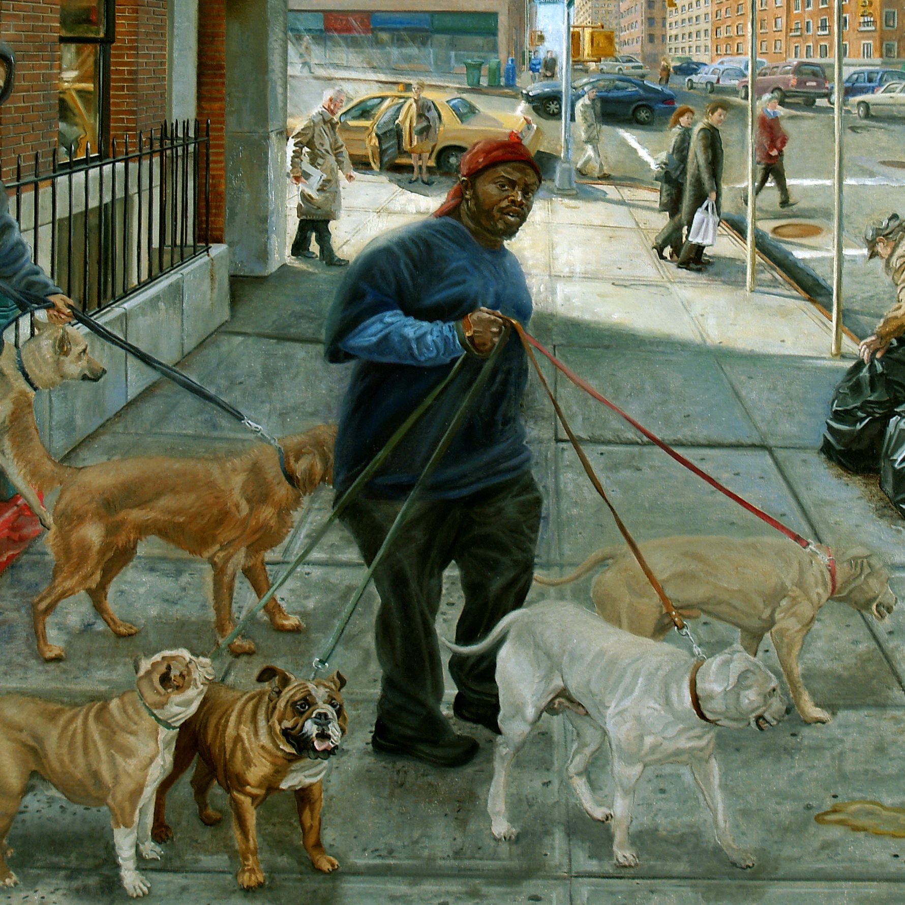 The Dog Walkers | Figurative Oil Painting by John Varriano