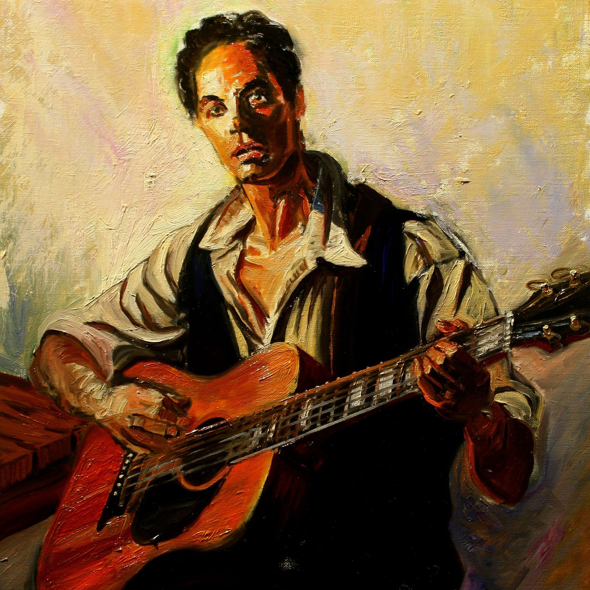 The Folk Singer | Figurative Oil Painting by John Varriano