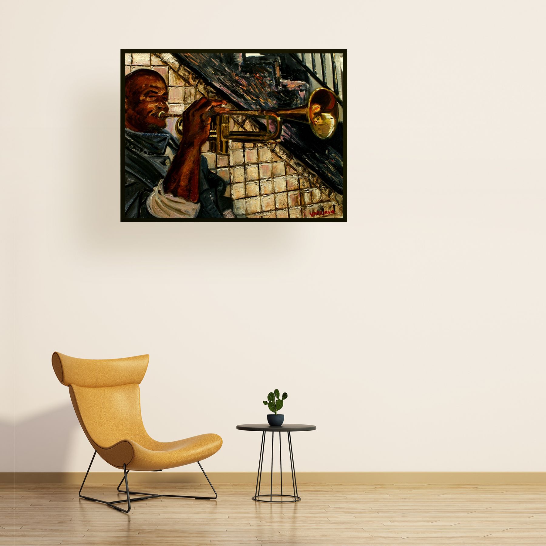 The Horn Player | Figurative Oil Painting by John Varriano