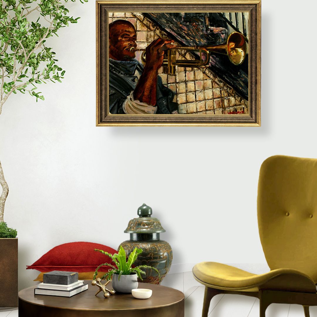 The Horn Player | Figurative Oil Painting by John Varriano