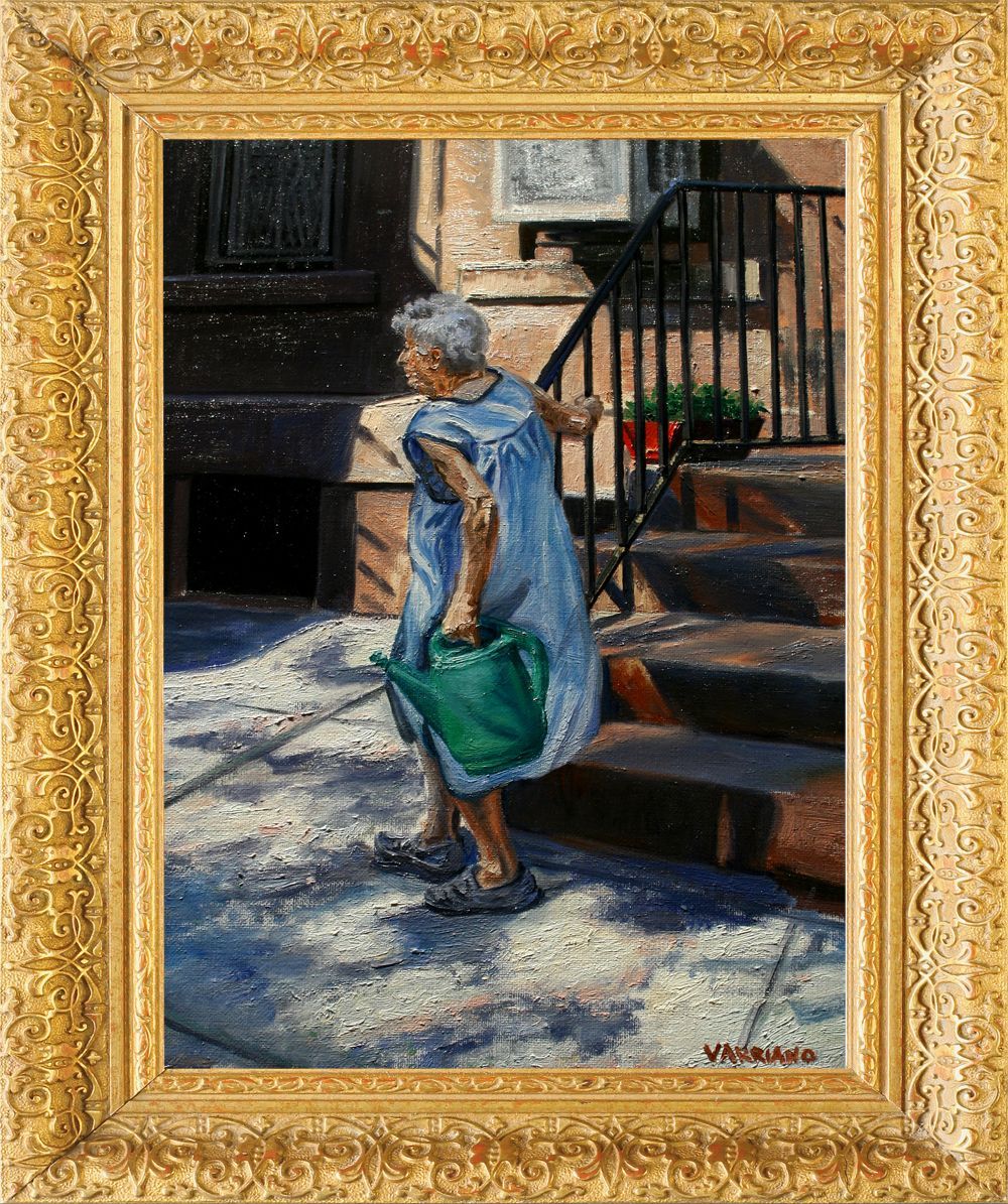Watering | Figurative Oil Painting by John Varriano