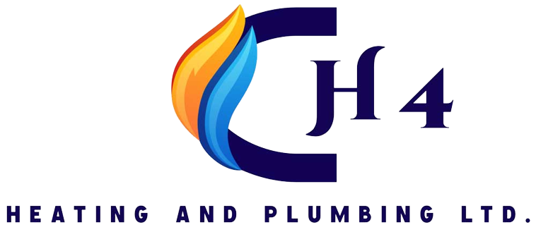 The logo for h4 heating and plumbing ltd.