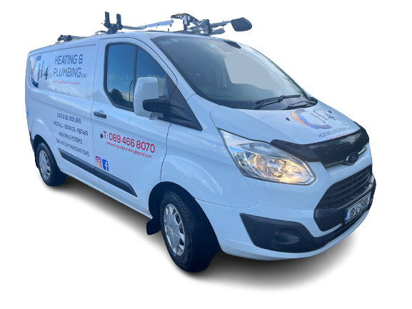 A white van with the word plumbing on the side