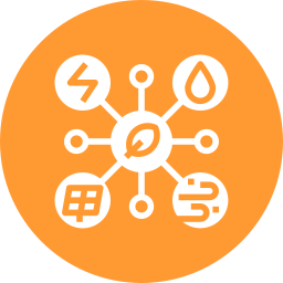 A circle with a bunch of icons in it