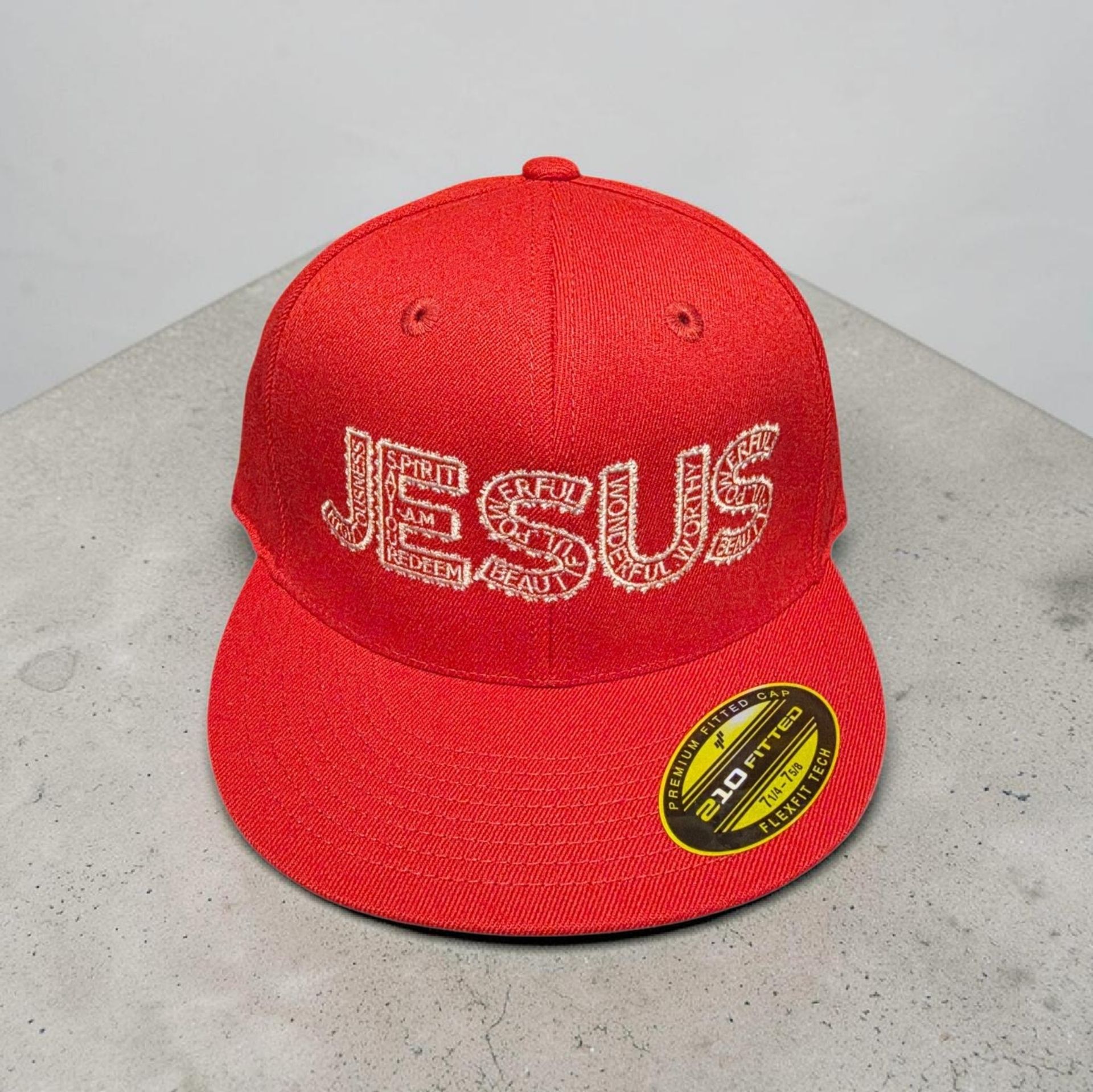 Red hat with white letters- Snap back- one size fits most