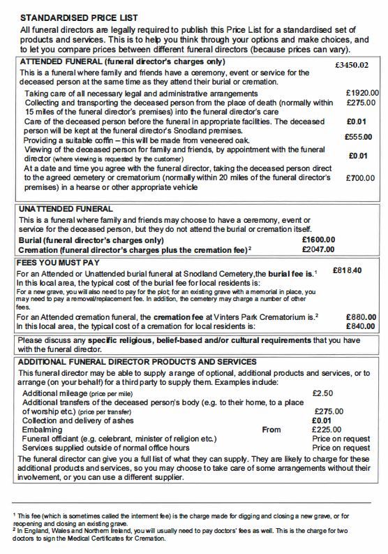 Funeral Prices By Clarkes Funeral Service