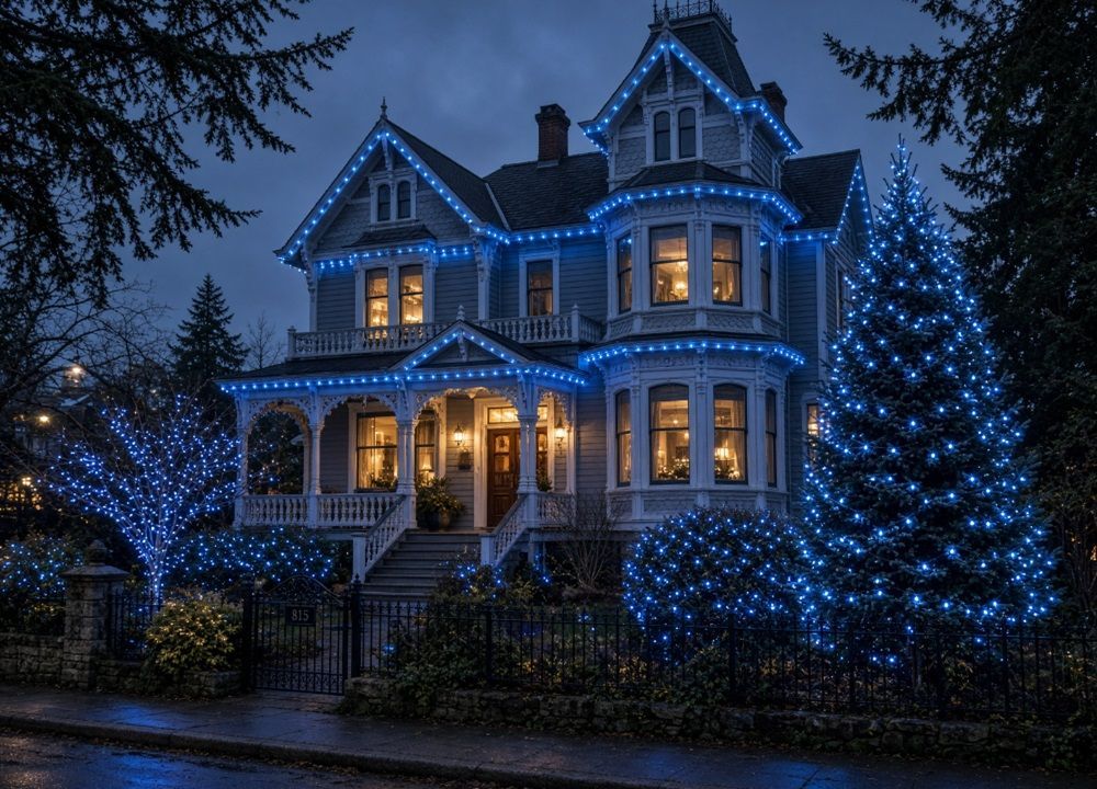 Victoria home with blue LED lights
