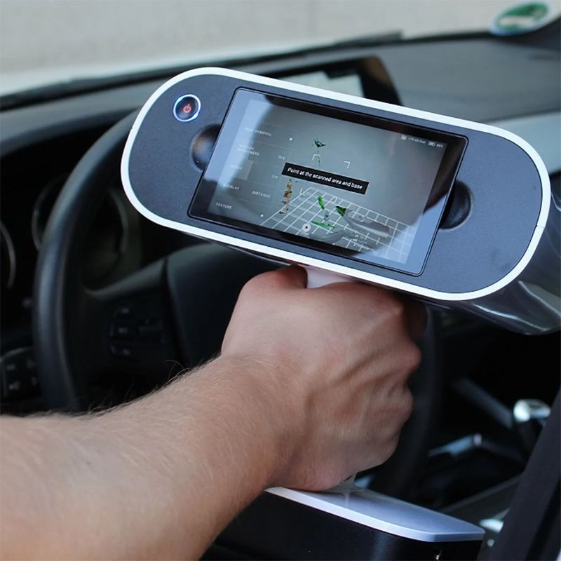 Using an Artec Leo 3d scanner to scan an automobile interior