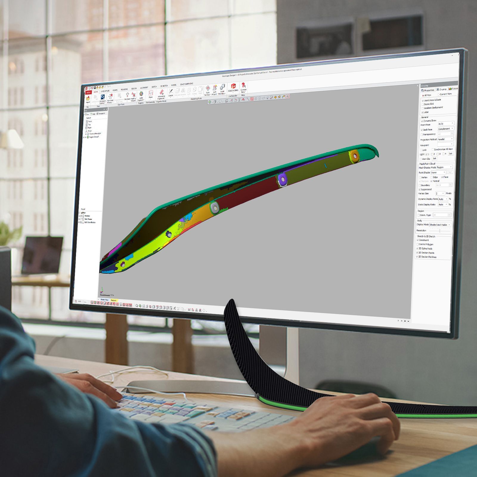 reverse engineering a scanned part into CAD data