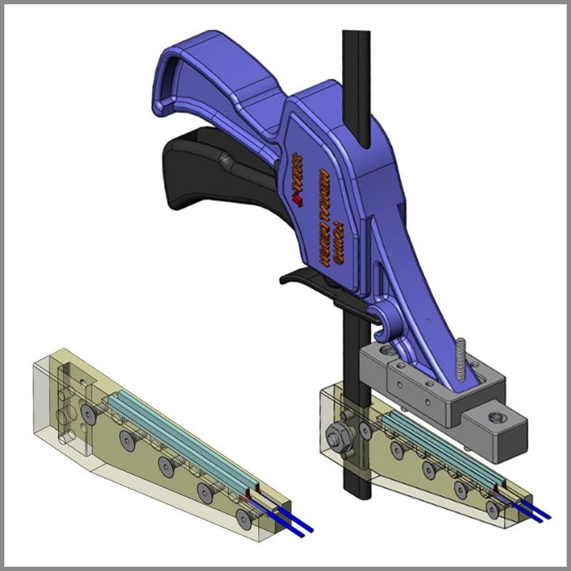 A CAD drawing of a tool called a clamp
