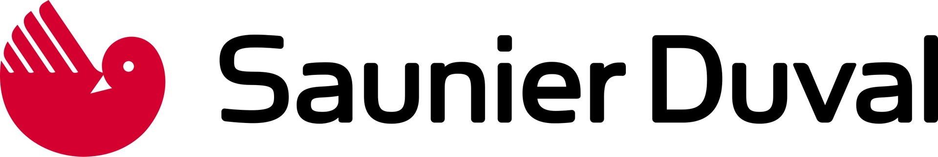 Logo Saunier Duval : icône rouge et nom noir sur fond blanc