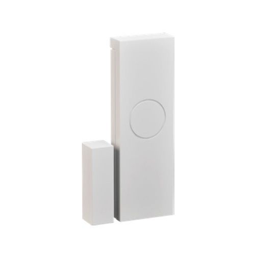 Sonnette sans fil blanche avec un petit capteur séparé sur fond blanc