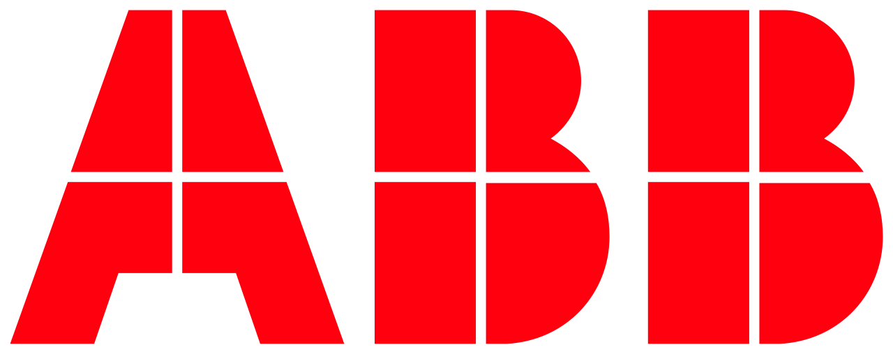 The red ABB logo consisting of three letters, each divided by a thin white horizontal and vertical cross.