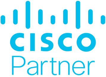 The blue Cisco Partner logo featuring the iconic bridge-shaped lines above the word