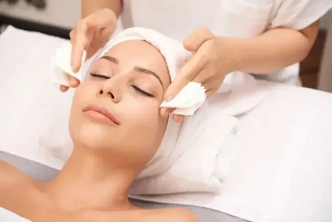 IV Hydration Therapy Client receiving a HydraFacial treatment for clearer, smoother, and more radiant skin