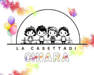 Logo: quattro bambini dei cartoni animati in piedi dietro una recinzione, con la scritta