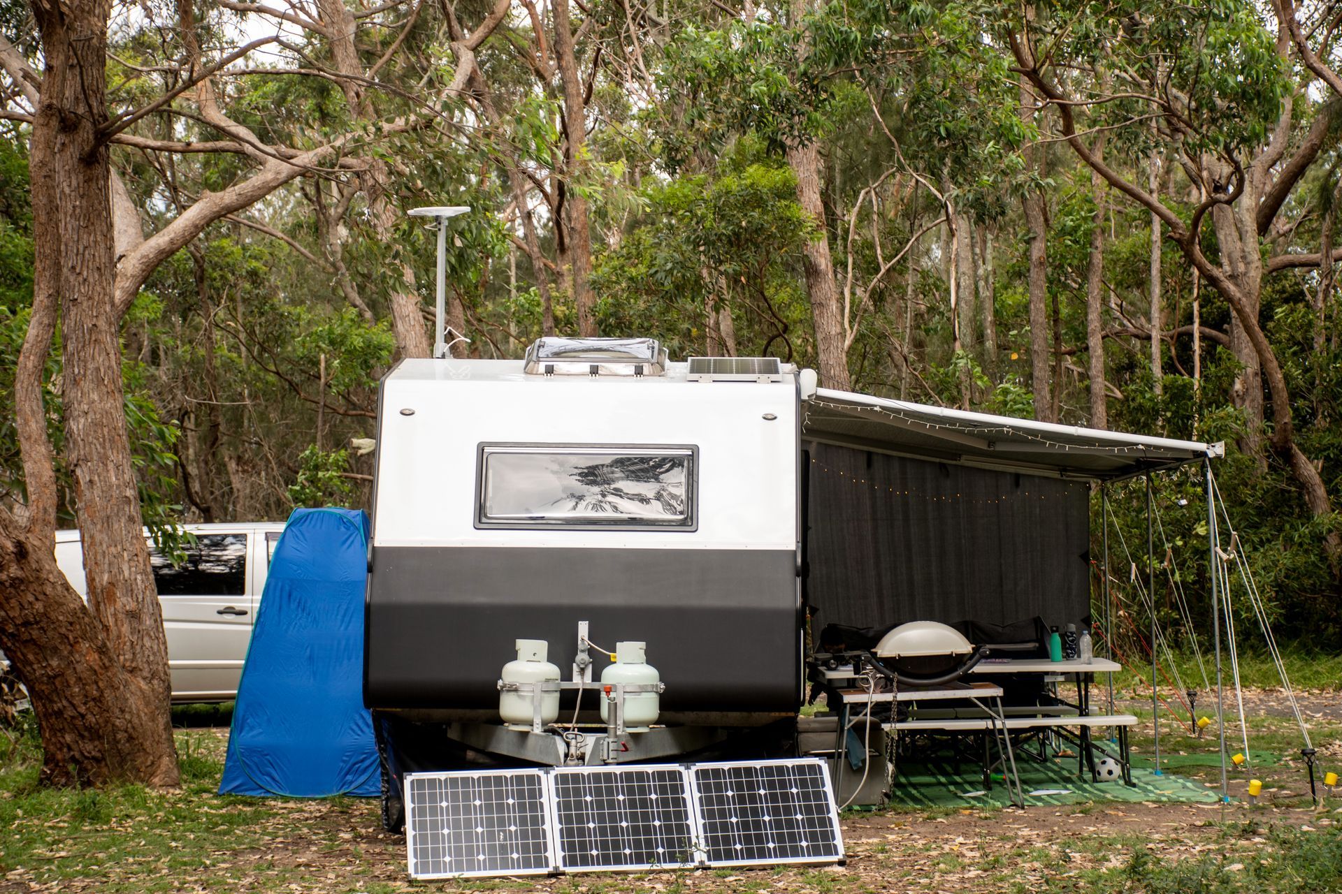 RV solar panels in use