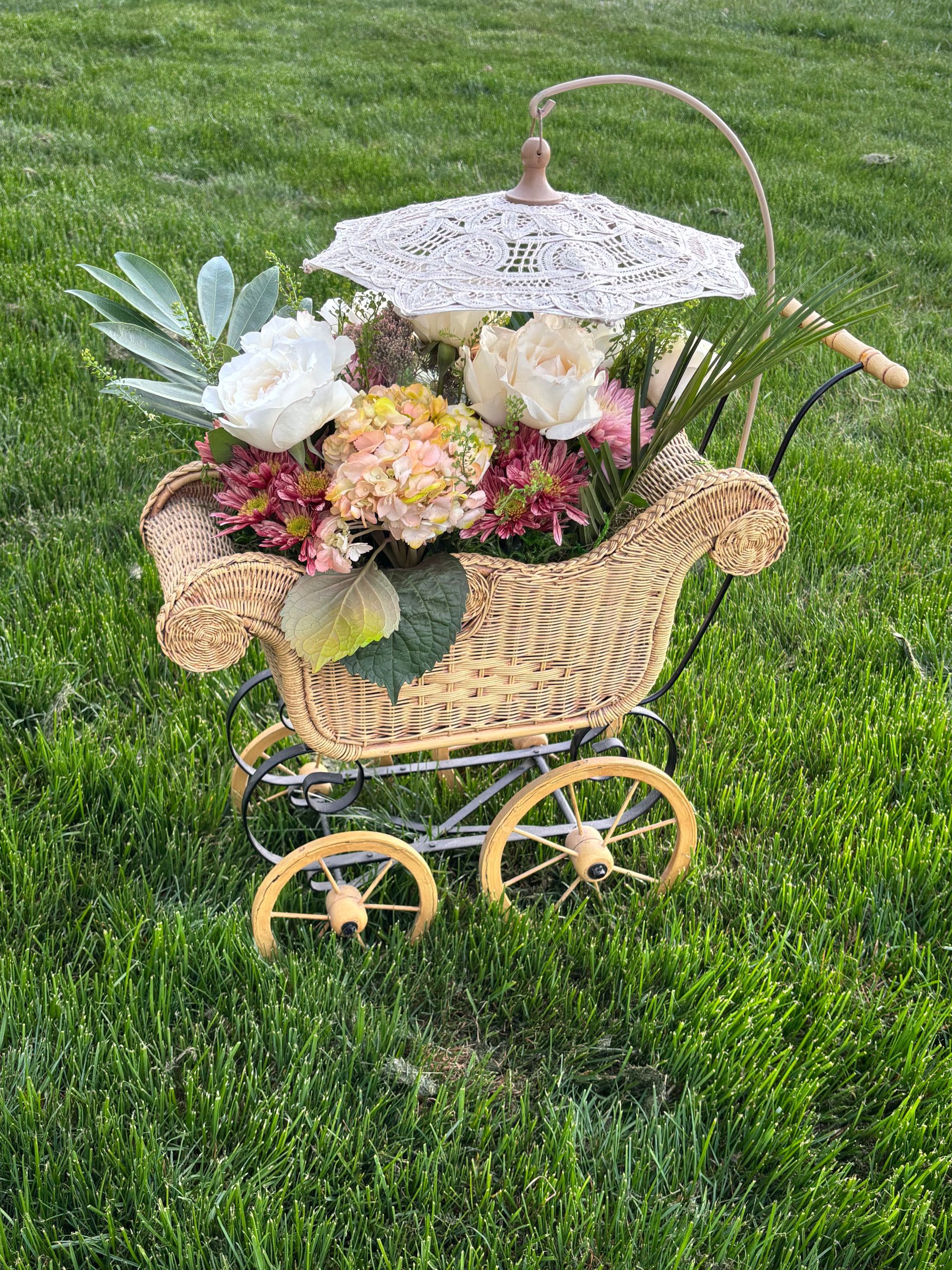 Floral Baby Shower Carriage Rental