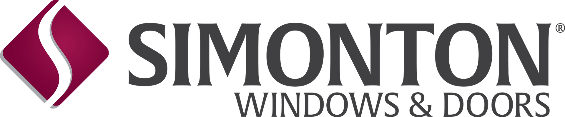 The logo for simonton windows and doors has a red diamond on it.
