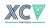 The logo for xcv partners is a black and green logo with a triangle in the middle.
