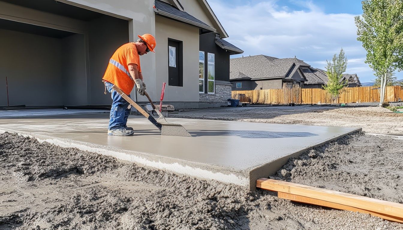 Concrete Driveway contractor Southern Perth applying a top coat 