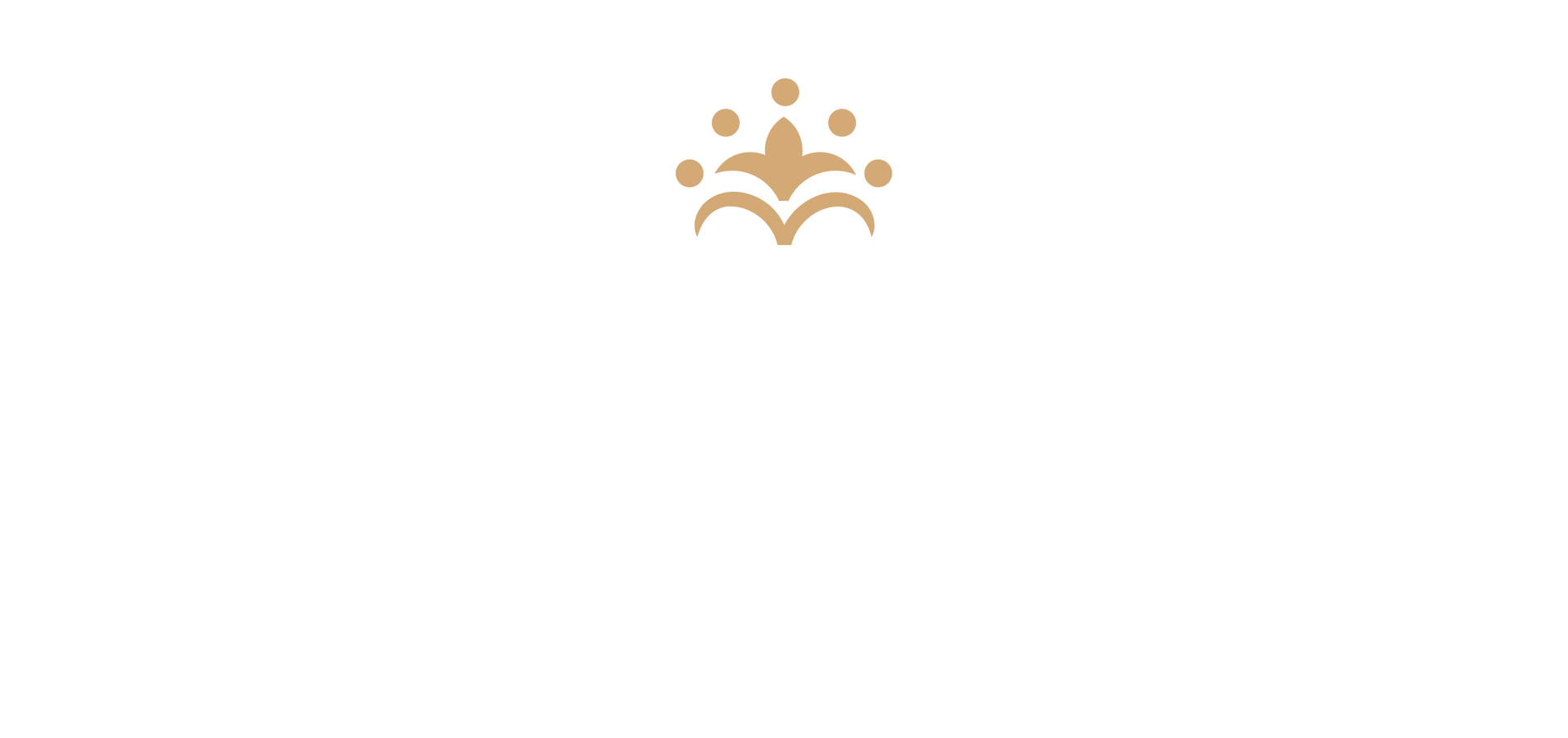 Un logotipo para Aytana Luxury Living con una corona en él.