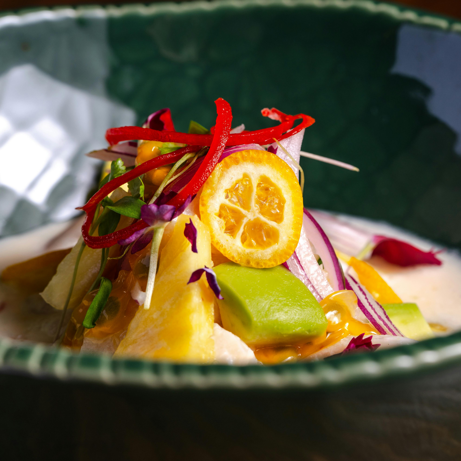 Platillo con sopa de mariscos 