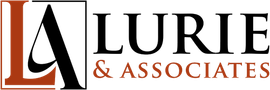 Lurie & Associates logo with black serif text and a stylized black-and-brown “LA” monogram