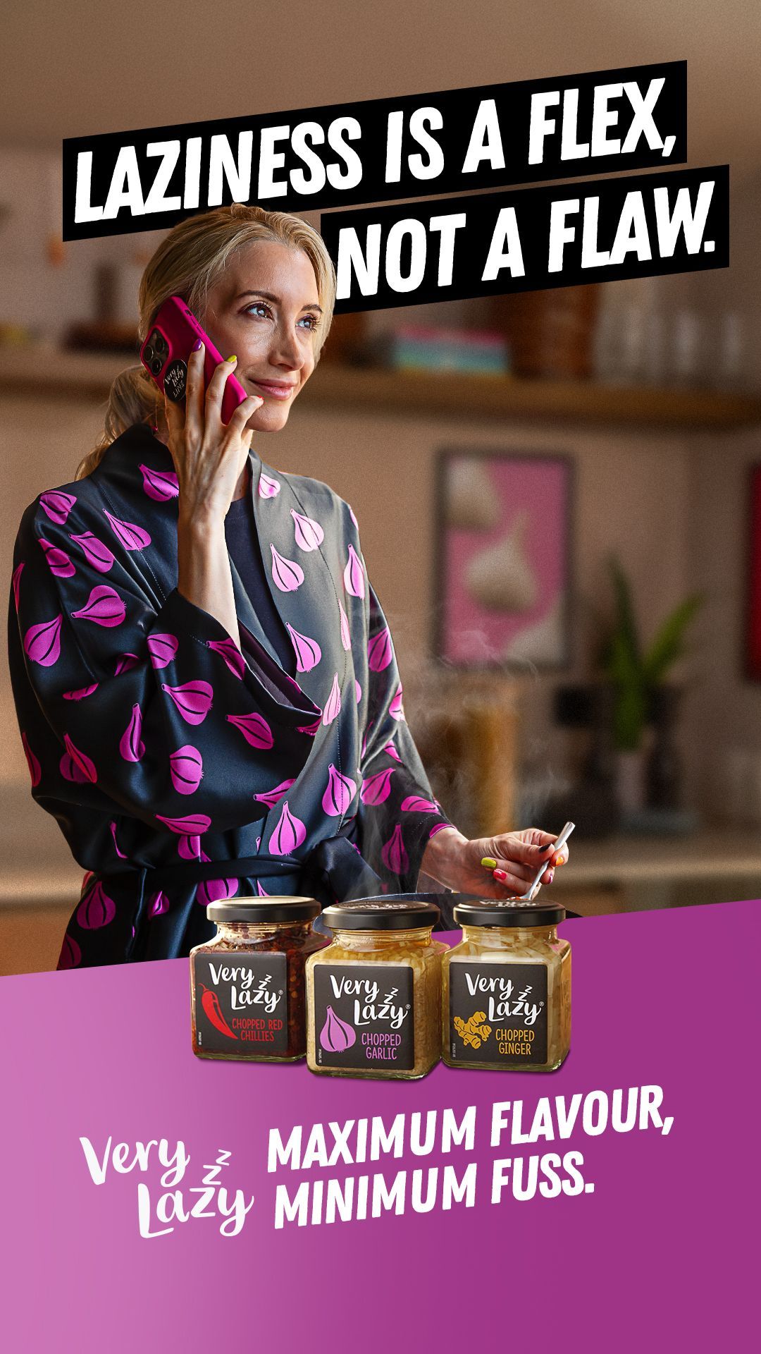 Very Lazy multichannel campaign assets - FMCG food marketing across TVC, DOOH, Amazon