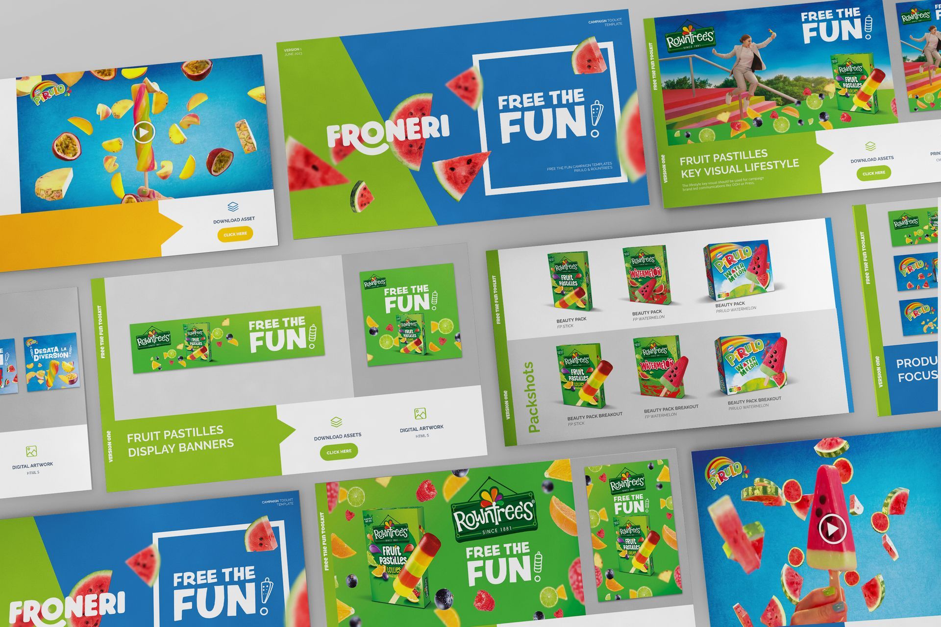Froneri Rowntree's Pirulo Free the Fun! campaign creative - ice cream brand mature audience marketing
