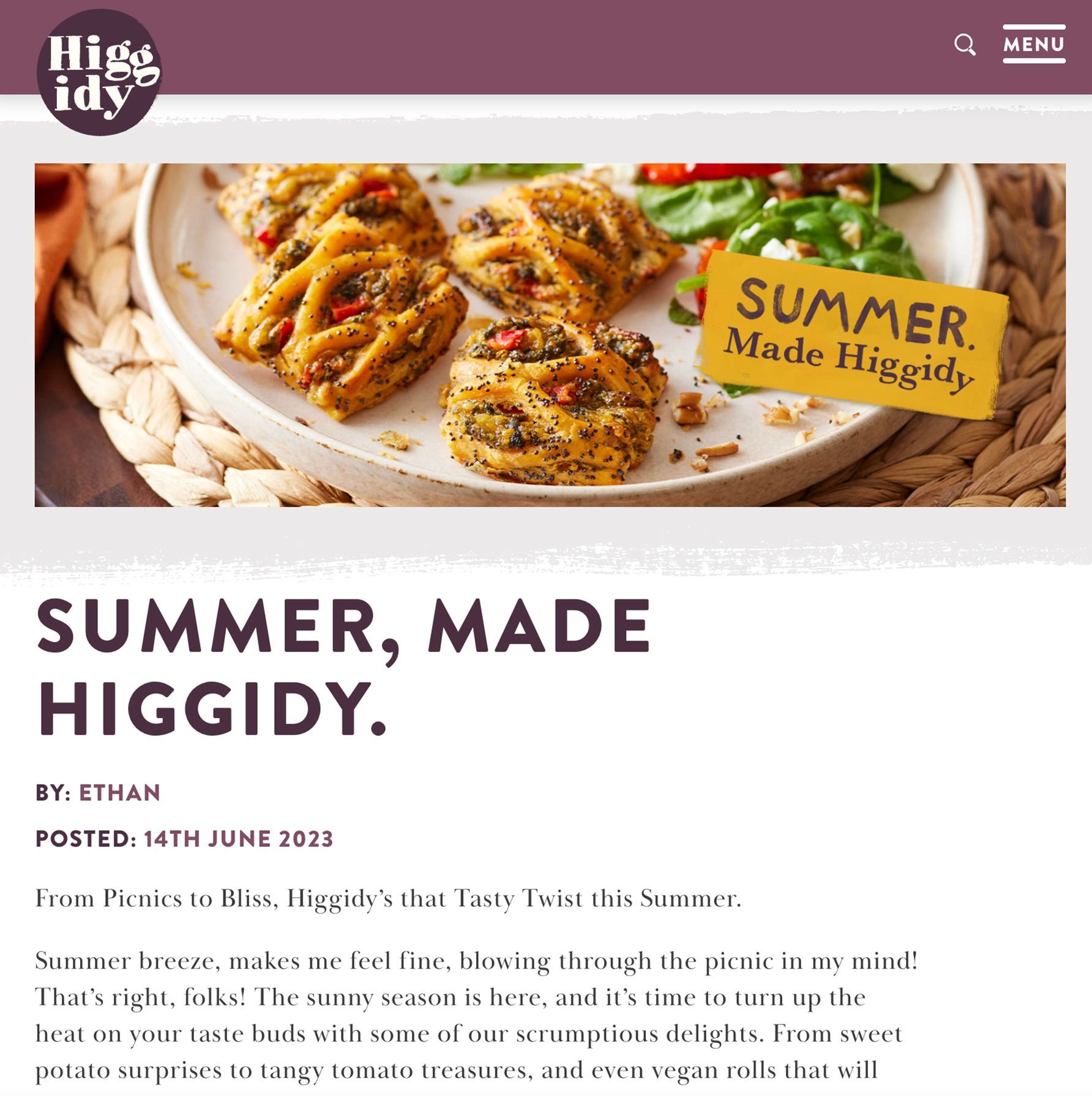 Higgidy Summer Made Higgidy campaign creative - ready meals brand launch