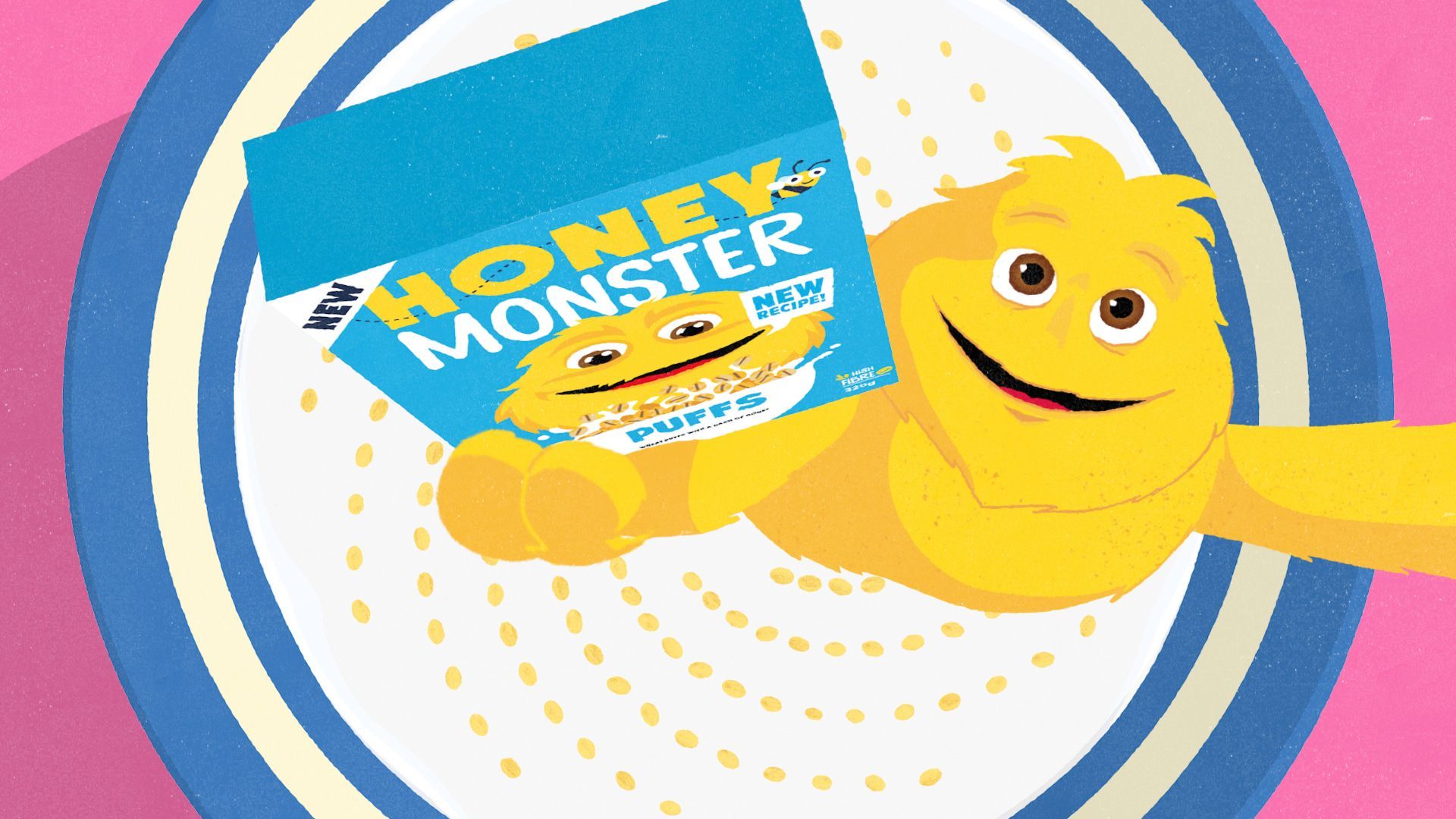 Honey Monster Puffs HFSS campaign - FMCG cereal brand repositioning by Finn Agency