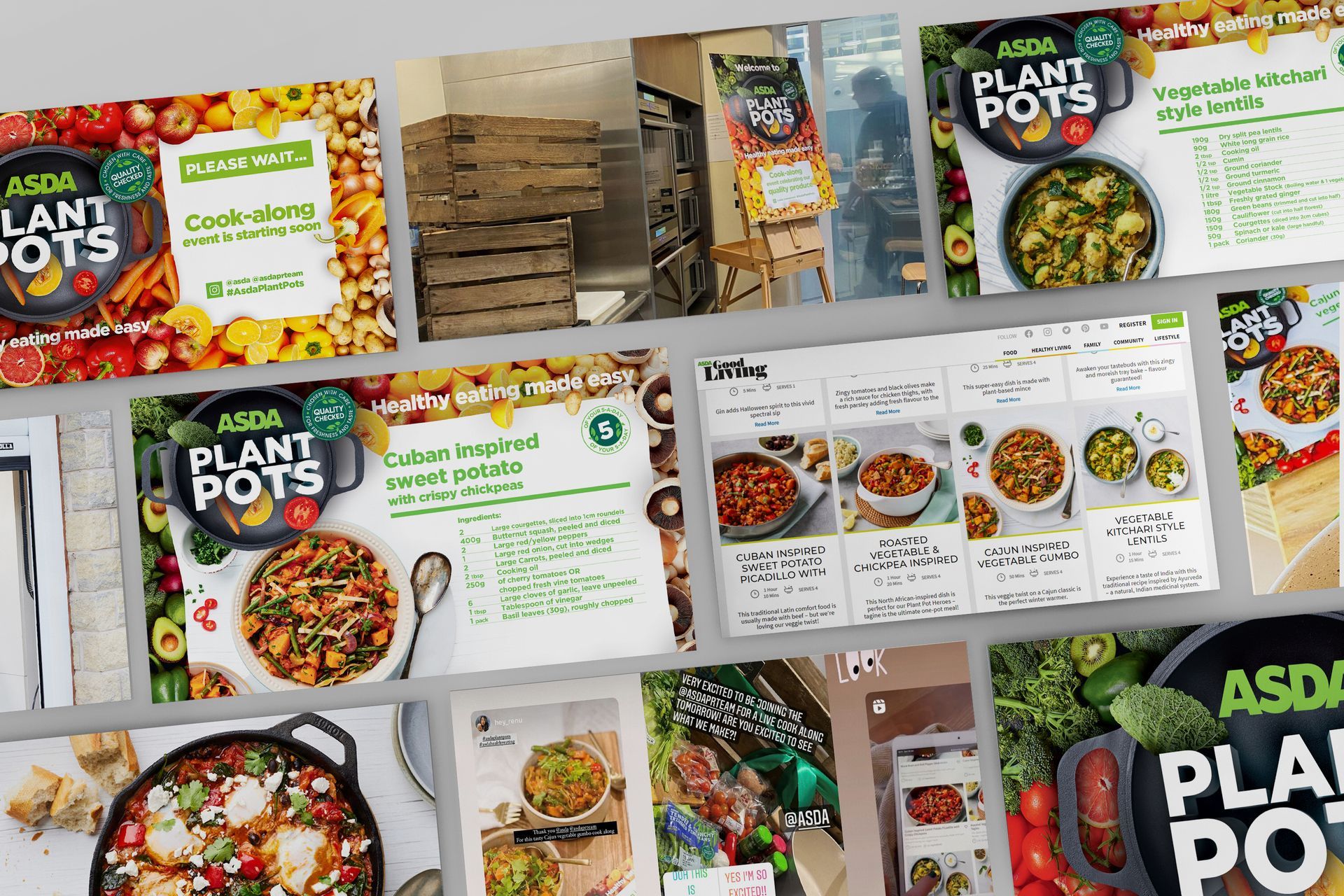 Asda Plant Pots fresh produce campaign assets - FMCG retail marketing
