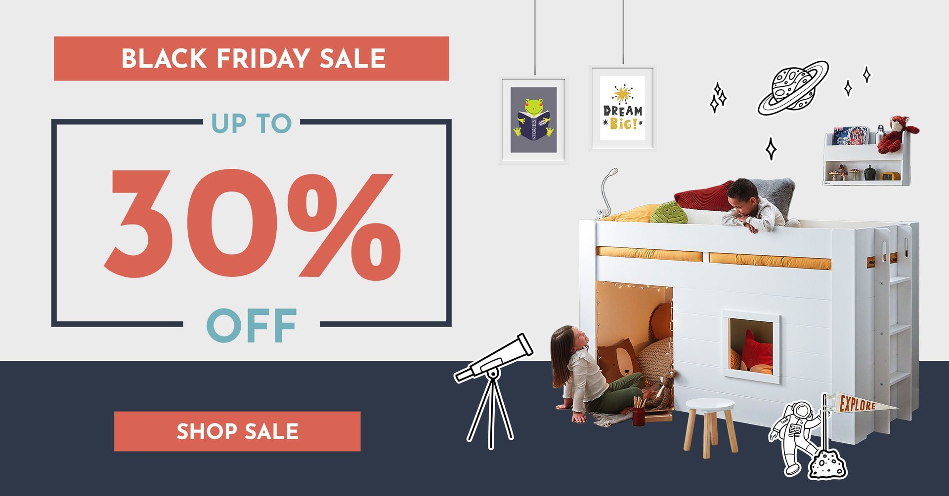 Room To Grow Black Friday campaign assets - FMCG furniture ecommerce marketing