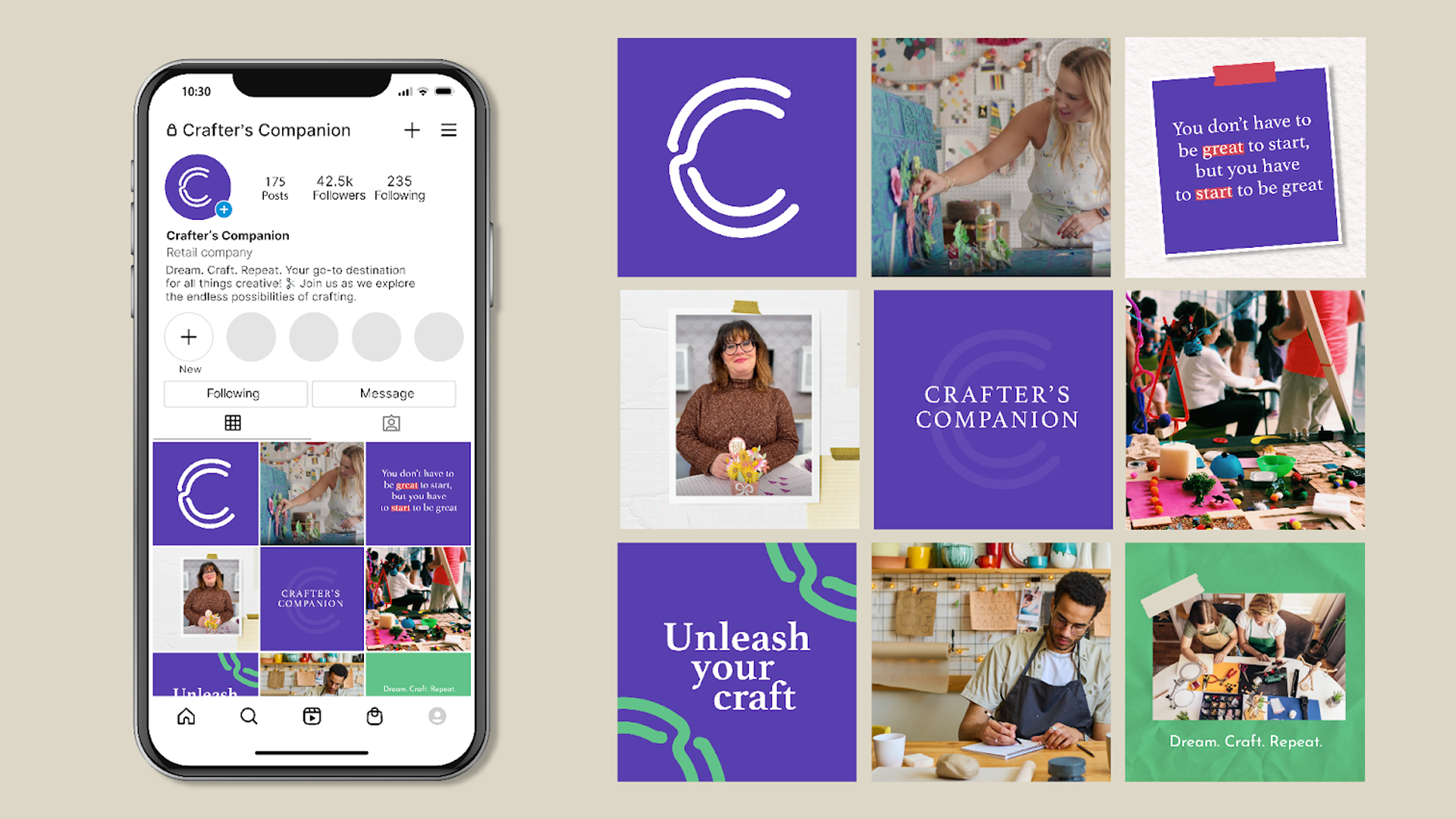 Crafter's Companion cohesive brand toolkit creative assets - FMCG craft brand marketing