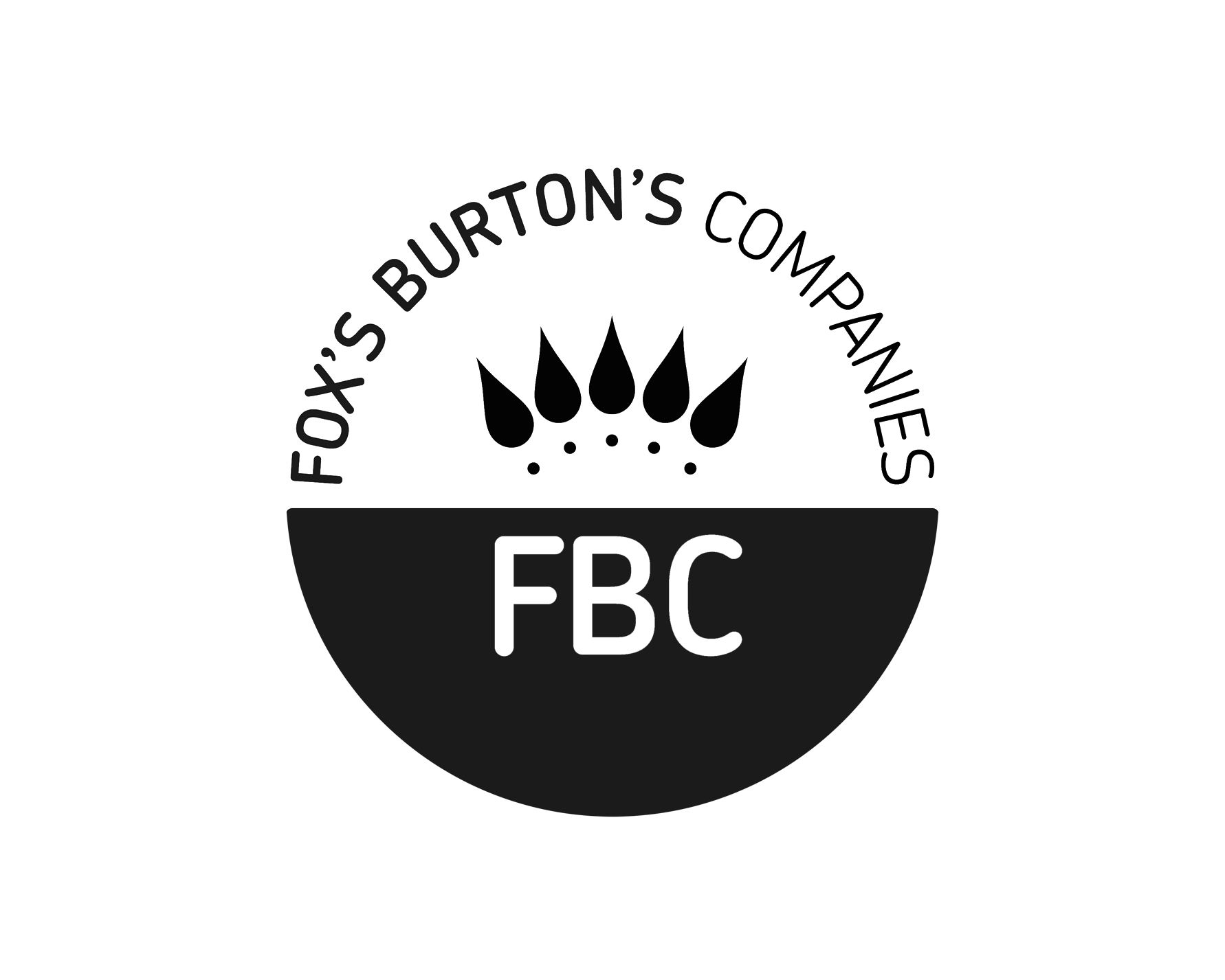 A black and white logo for fox 's burton 's companies.