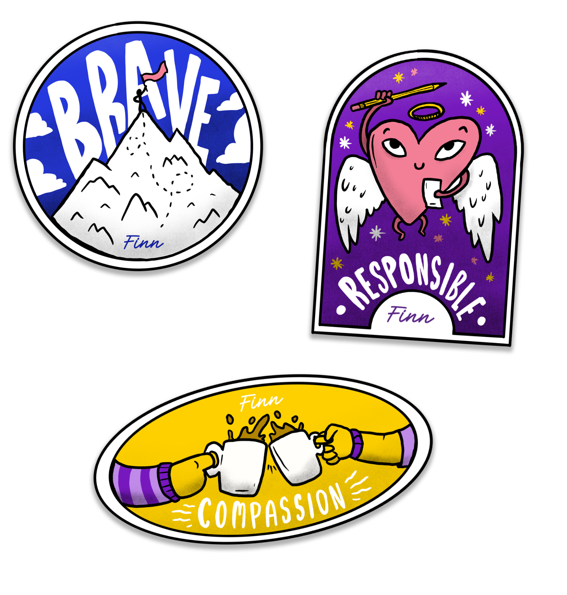 Brave - Finn Agency core value badge
Responsible - Finn Agency core value badge
Compassionate - Finn Agency core value badge