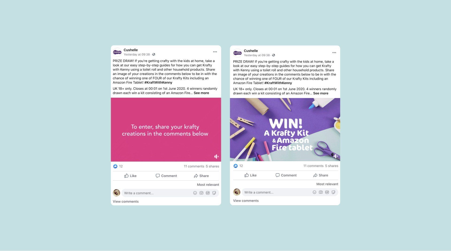 Cushelle lockdown campaign creative content - FMCG household brand marketing