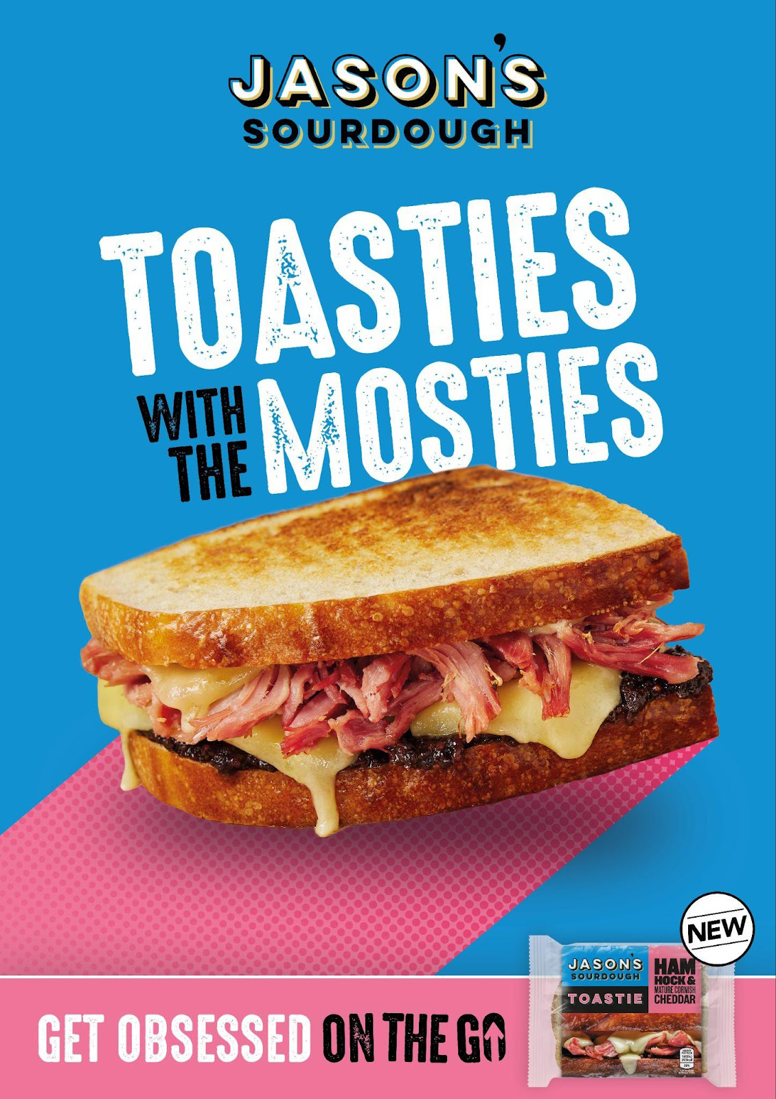 An advertisement for jason 's sourdough toasters with the mosties