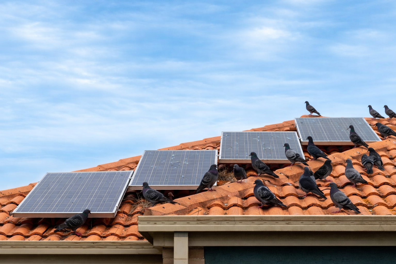 welke vogels zitten onder zonnepanelen in Antwerpen