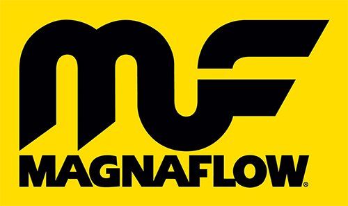 MagnaFlow logo in black on a yellow background