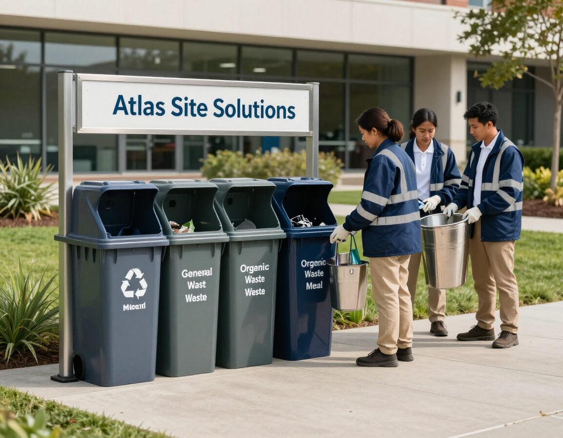 Office campus waste and recycling station
