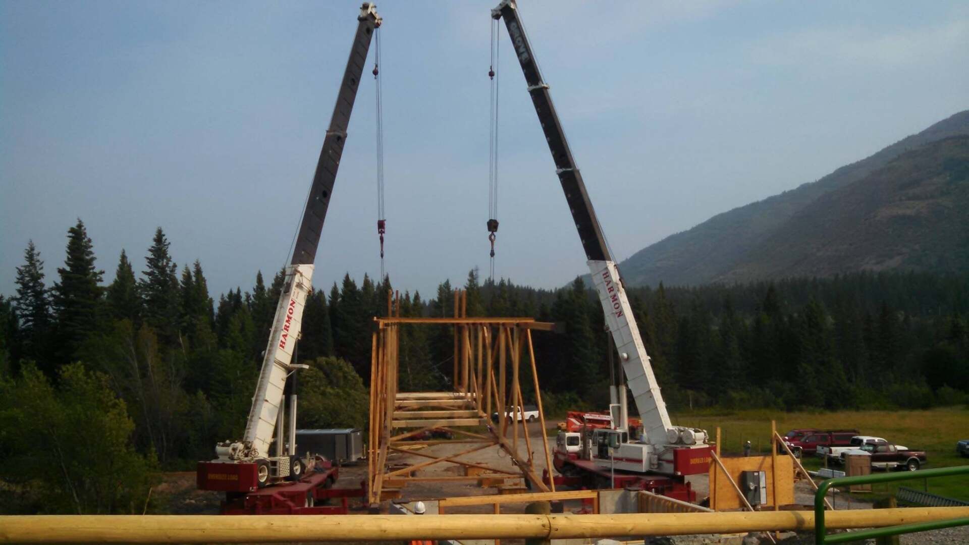 Erecting fire tower